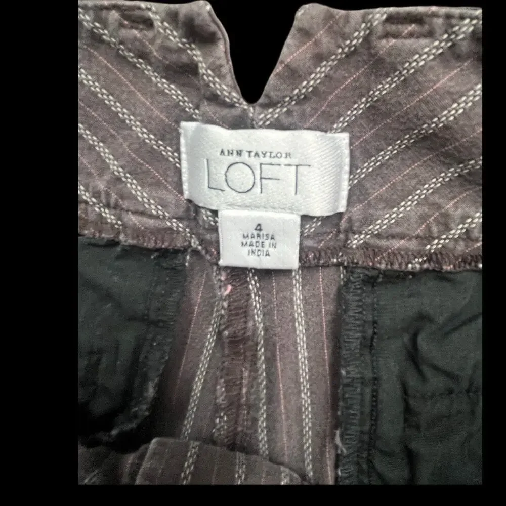 Loft Pants Womens Size 4 Brown with White and Orange Stripes - Picture 4 of 6